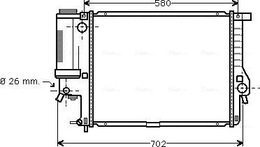 Радиатор охлаждения двигателя AVA для BMW 5 IV (E39) 1995-1998. Артикул BWA2201