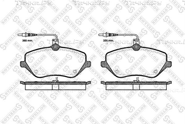 Тормозные колодки Stellox передние для Peugeot 607 I 2000-2011. Артикул 1112 004-SX
