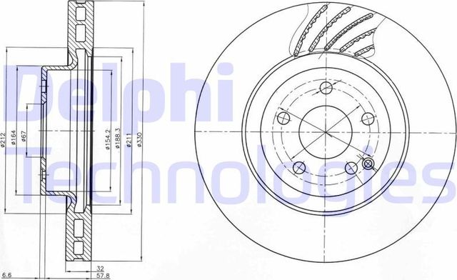 Тормозной диск Delphi. Артикул BG3877
