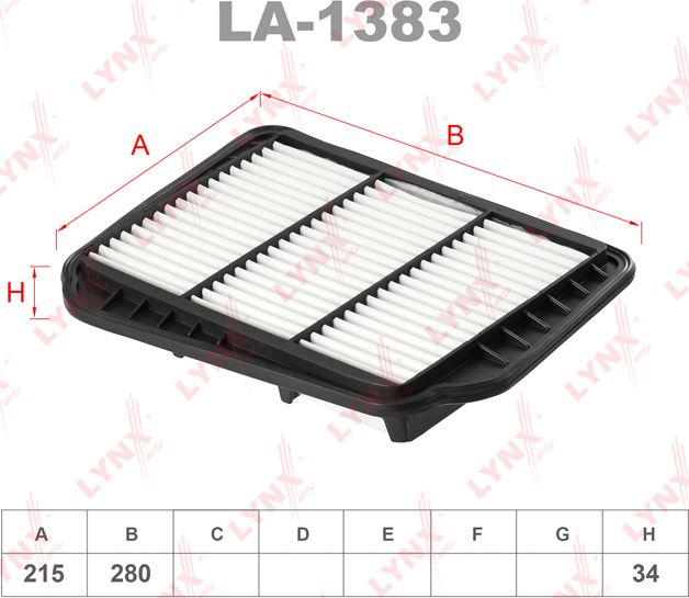 Воздушный фильтр LYNXauto. Артикул LA-1383
