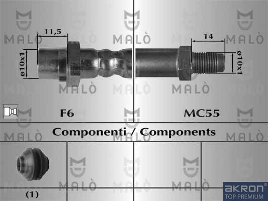 Тормозной шланг Malò. Артикул 80949