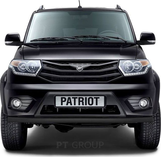 Защита PT Group переднего бампера одинарная d=63 мм ШАГРЕНЬ (ППК) для УАЗ Patriot I рестайлинг 2014-2026. Артикул UZP-14-330201.22