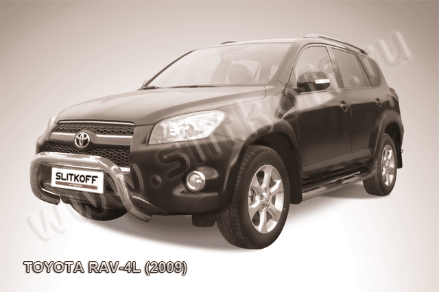 Кенгурятник Slitkoff d76 низкий для Toyota RAV4 III LWB 2009-2010. Артикул TR409L-002