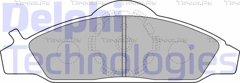 Тормозные колодки Delphi (Low-Metallic) передние для SsangYong Korando I 1988-1997. Артикул LP1145