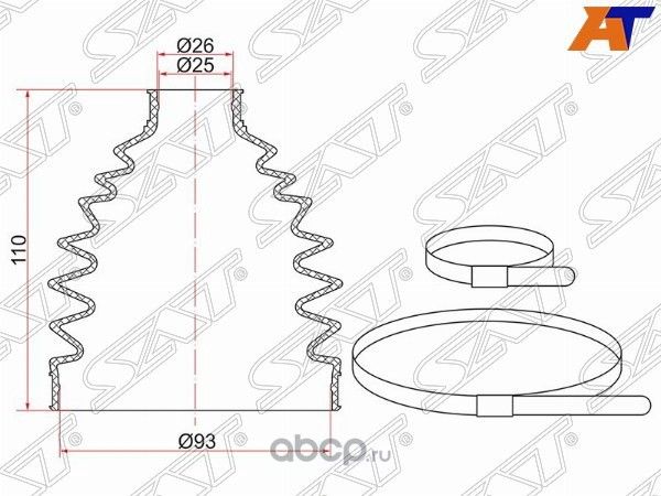 Пыльник шруса наружный  FR NISSAN ALMERA N16  2 х (SAT). Артикул C1655