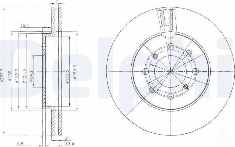 Тормозной диск Delphi. Артикул BG4148C