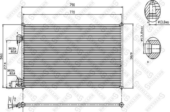 Радиатор кондиционера (конденсатор) Stellox для Ford Transit Connect I 2002-2013. Артикул 10-45188-SX