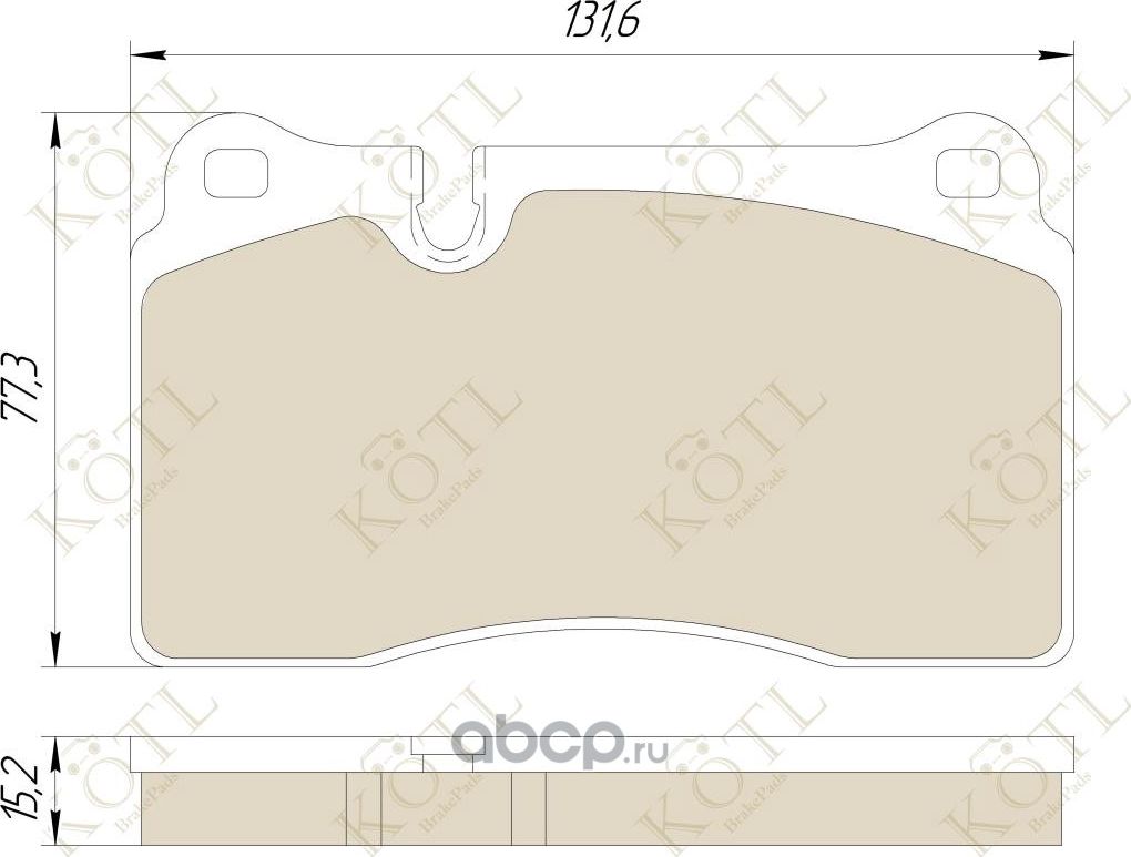 Колодки тормозные дисковые передние к-т VOLKSWAGEN TOUAREG 02- (Kotl) Kotl. Артикул 1670kt
