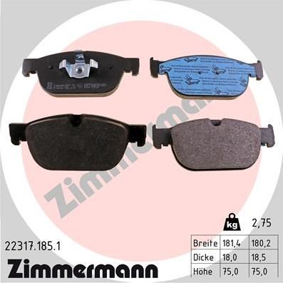 Тормозные колодки Zimmermann. Артикул 22317.185.1