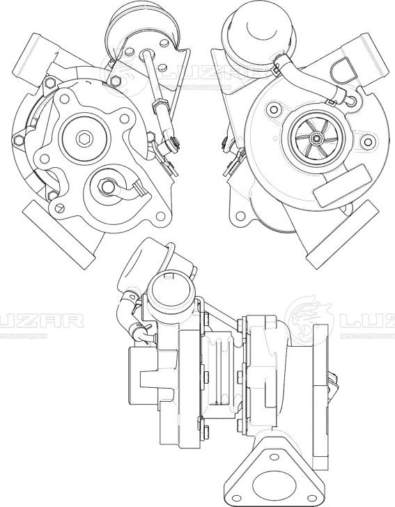 Турбокомпрессор двигателя VW TRANSPORTER 1.9TDI -03 (Luzar). Артикул LAT 1803
