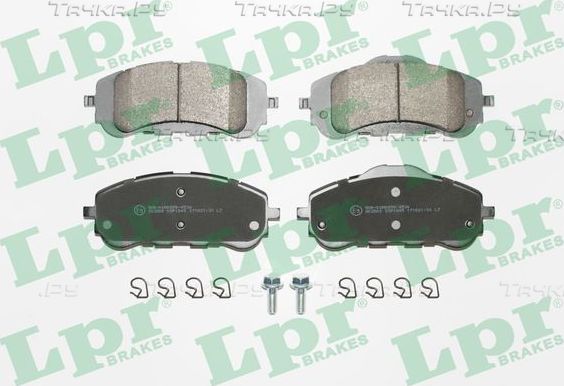 Тормозные колодки LPR передние для Peugeot 308 II 2013-2026. Артикул 05P1845