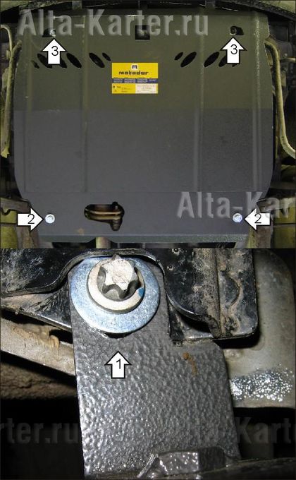 Защита Мотодор для картера, КПП Suzuki Ignis 2003-2008. Артикул 02408