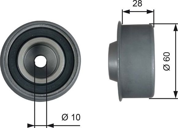 Направляющий (ведущий) ролик ремня ГРМ Gates (Металл). Артикул T42314