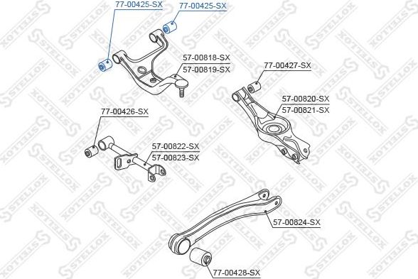 Сайлентблок переднего рычага подвески Stellox. Артикул 77-00425-SX