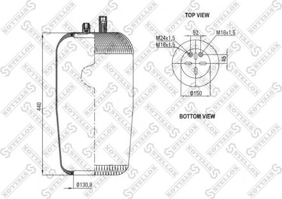Пневмоподушка (пневморессора) Stellox. Артикул 90-43906-SX