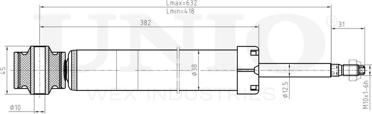 Амортизатор подвески (Unio). Артикул SAB-10402