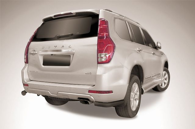 Защита Slitkoff задняя уголки d76 для Haval H9 I рестайлинг 2017-2026 Черная. Артикул HavH9-17-010B