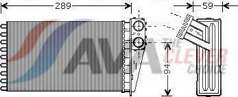 Радиатор отопителя (печки) AVA. Артикул PE6227