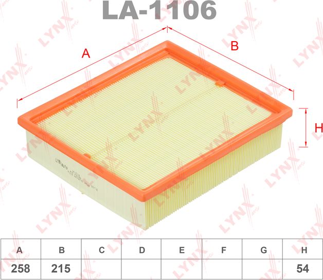 Воздушный фильтр LYNXauto для BMW 5 III (E34) 1992-1996. Артикул LA-1106