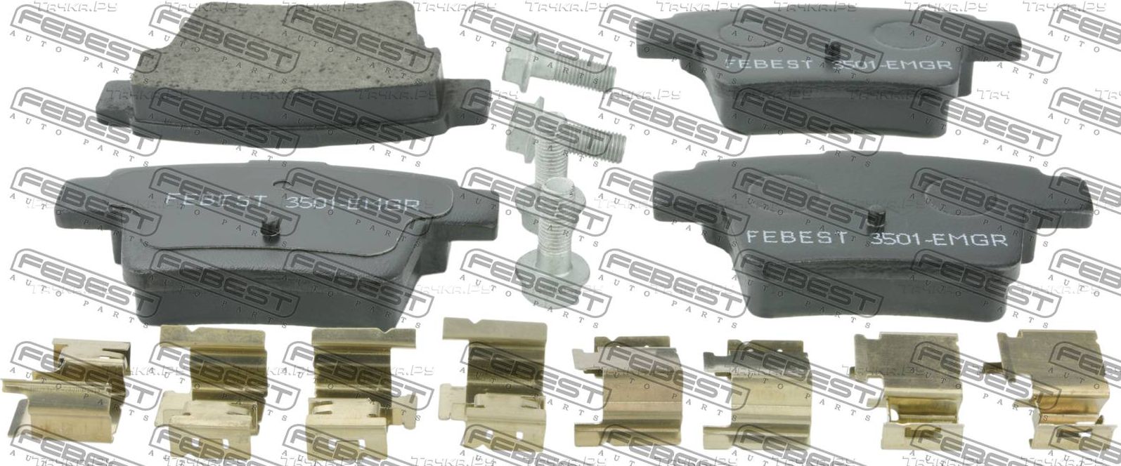Тормозные колодки Febest задние для Citroen C4 Picasso II 2013-2018. Артикул 3501-EMGR
