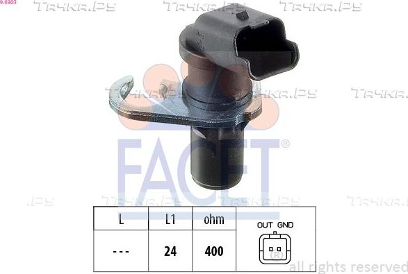Датчик положения коленвала Facet Made in Italy - OE Equivalent для Citroen C5 I 2001-2004. Артикул 9.0303
