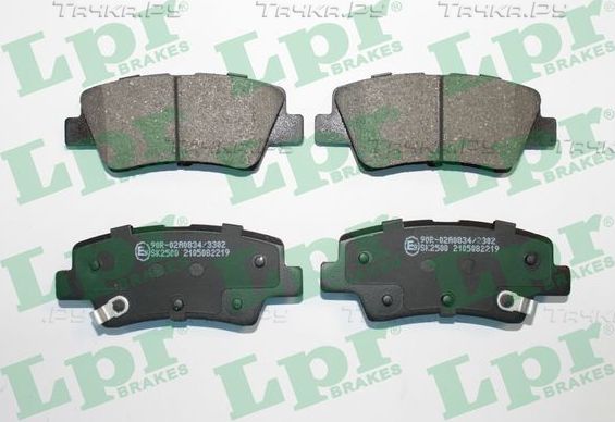 Тормозные колодки LPR задние для Hyundai i30 II 2011-2017. Артикул 05P2219