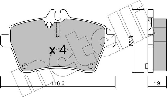 Тормозные колодки Metelli передние для Mercedes-Benz B-Класс I (W245) 2005-2011. Артикул 22-0646-0