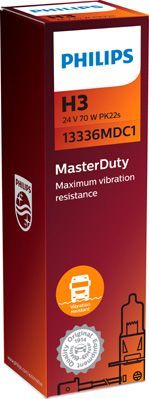H3 24V- 70W (PK22s) (вибростойкая) MasterDuty Philips MasterDuty. Артикул 13336MDC1