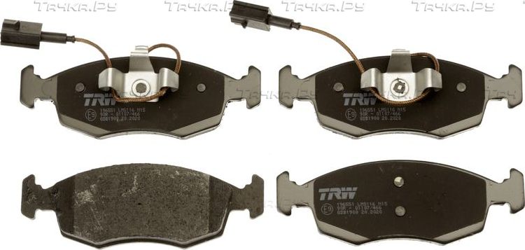 Тормозные колодки TRW COTEC передние для Fiat Punto III Punto 2012-2018. Артикул GDB1900