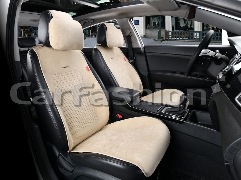 Накидки универсальные CarFashion 2D Prestige Front на передние сидения авто, цвет Бежевый/Бежевый. Артикул 26241