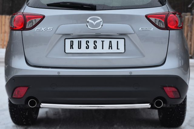 Защита RusStal заднего бампера d42 (дуга) для Mazda CX-5 2011-2017. Артикул M5Z-001139