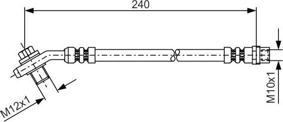 Тормозной шланг Bosch задний внешний для Audi A4 I (B5) 1997-2001. Артикул 1 987 476 332