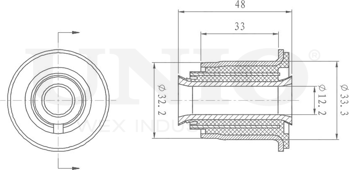 Сайлентблок рычага подвески (Unio). Артикул RMP-20085