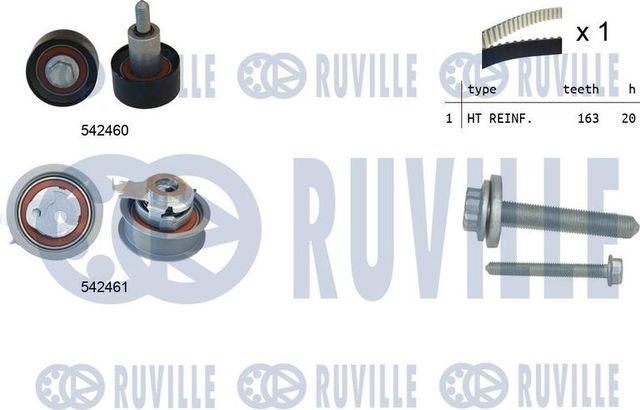 Ремень ГРМ с роликами (комплект) Ruville для SEAT Mii 2011-2019. Артикул 550384