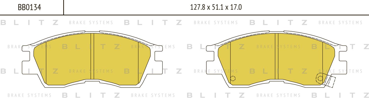 Колодки тормозные MITSUBISHI GALANT/SIGMA 90- перед. (Blitz). Артикул BB0134