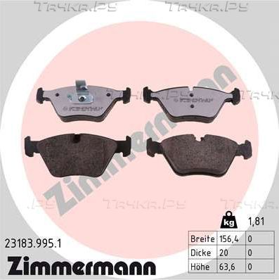 Тормозные колодки Zimmermann rd:z передние для BMW X3 I (E83) 2003-2011. Артикул 23183.995.1