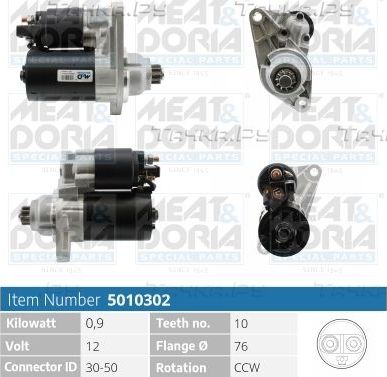 Стартер Meat & Doria для Volkswagen Lupo 1998-2005. Артикул 5010302
