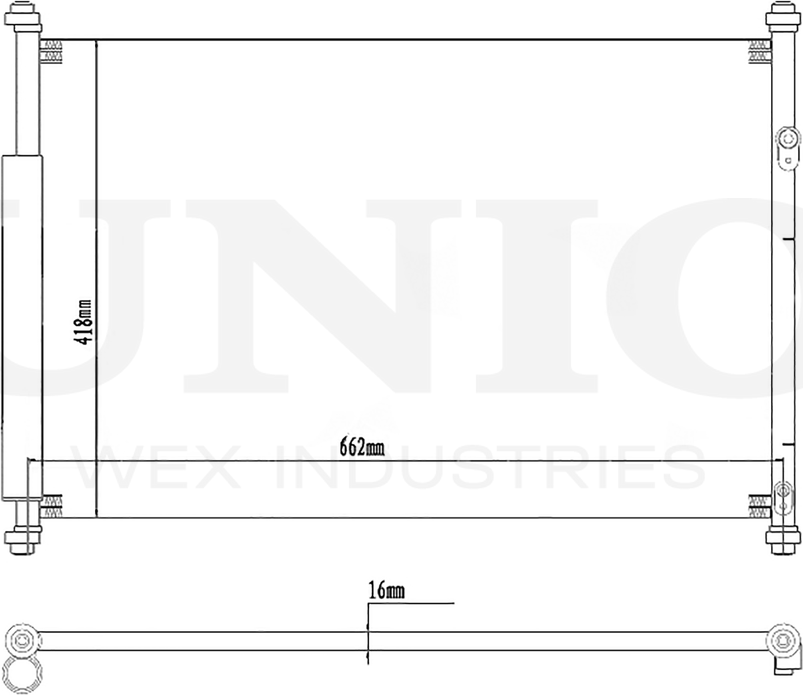 Радиатор кондиционера (Unio). Артикул RAD-30010