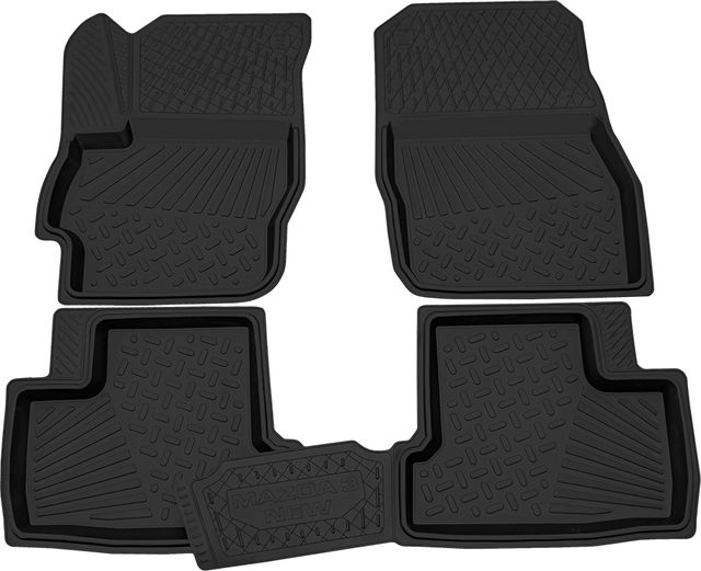 Коврики Rezkon резиновые для салона Mazda 3 II седан 2009-2013. Артикул 1023010100