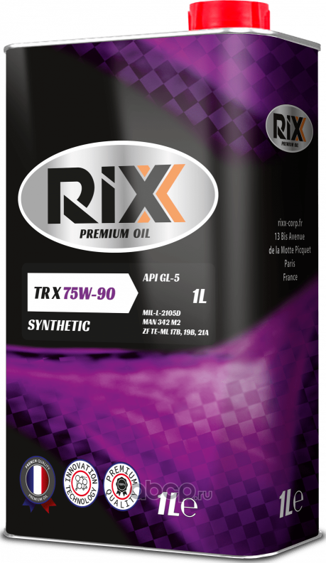 Масло трансмиссионное TR X GL-5 75W90 синтетическое 1л (Rixx) Rixx. Артикул RX0011TRX