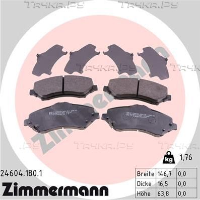 Тормозные колодки Zimmermann. Артикул 24604.180.1