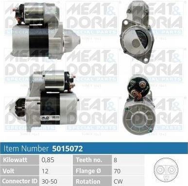 Стартер Meat & Doria для Mercedes-Benz A-Класс II (W169) 2004-2012. Артикул 5015072