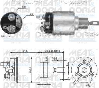 Втягивающее реле стартера Meat & Doria для Daewoo Rezzo 2000-2008. Артикул 46164