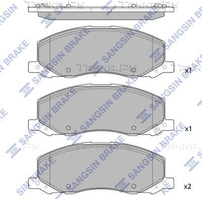 Тормозные колодки Sangsin Hi-Q передние для Saab 9-5 II 2010-2012. Артикул SP1819