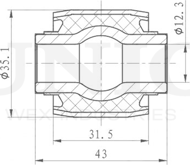 Сайлентблок рычага подвески (Unio). Артикул RMP-20457