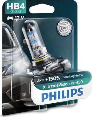 HB4 12V- 51W (P22d) (+150% света+увелич. срок службы) X-treme Vision Pro150 блистер (1шт) Philips X-tremeVision Pro150. Артикул 9006XVPB1