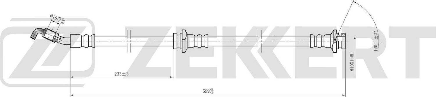 Тормозной шланг Zekkert. Артикул BS-9533