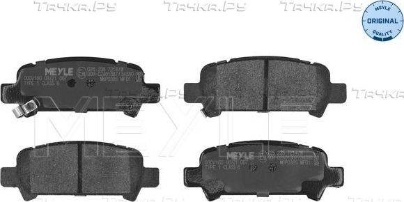 Тормозные колодки Meyle Original задние для Subaru Forester II 2002-2008. Артикул 025 235 7214/W