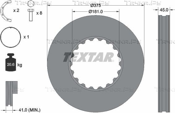 Тормозной диск Textar. Артикул 93322800