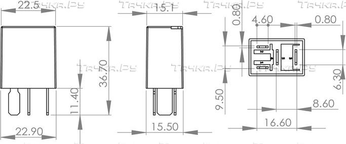 Реле 12V 4-х контактное 20A BOSCH 0986AH0322 Bosch. Артикул 0 986 AH0 322
